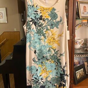 Charter Club Cream Dress with Yellow Floral Pattern
